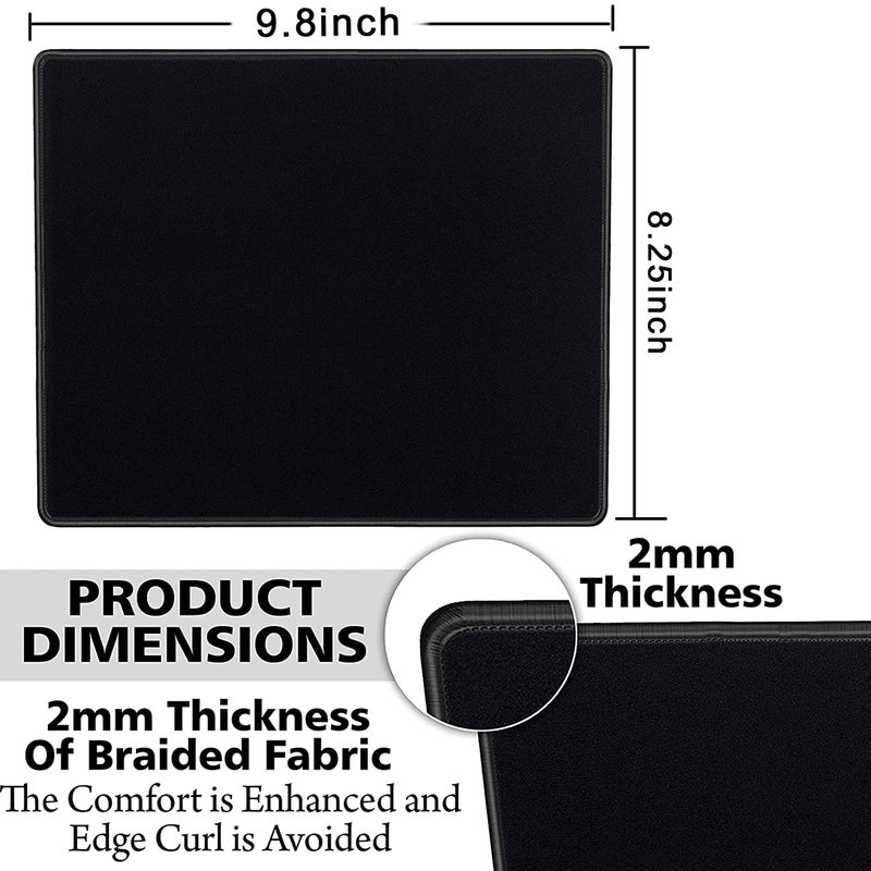 SaiTech IT 20 Pack Mouse Pad with Stitched Edges Mousepads Bulk Non-Slip Rubber Base, Waterproof Coating Mouse Pads for Computers, Laptop, Office & Home -(9.84 x 8.27 Inch) - Black - Image 2